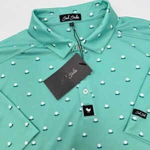 Bad Birdie Golf Polo Shirt XL Dusty Jade Pique Aim Point Print Mens‎ NEW